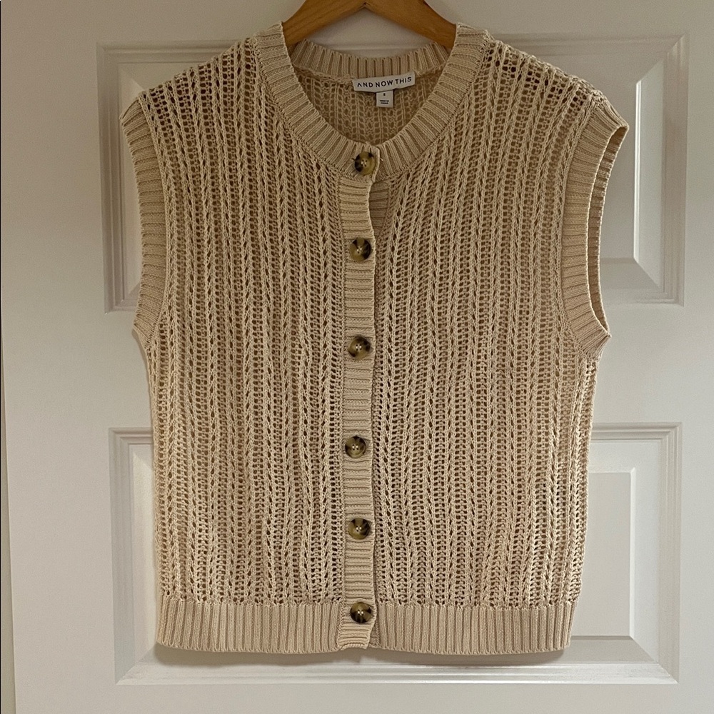 Women's Cream Sweater Vest